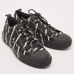 Valentino Black/White Canvas VLTN TIMES Giggies Lace Up Sneakers Size 42