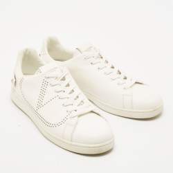 Pre Owned Valentino White Leather Backnet Sneakers Size 43