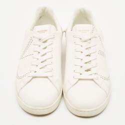 Pre Owned Valentino White Leather Backnet Sneakers Size 43