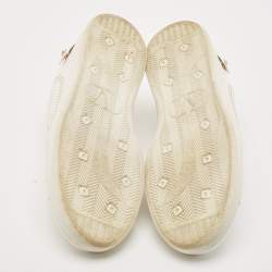 Pre Owned Valentino White Leather Backnet Sneakers Size 43