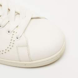 Pre Owned Valentino White Leather Backnet Sneakers Size 43