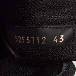 Pre Owned Valentino Black/Grey Leather and Mesh MS-2960 Sneakers Size 43