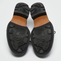 Valentino Black Leather Roman Stud Derby Size 43