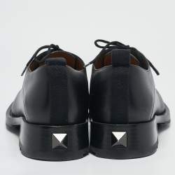 Valentino Black Leather Roman Stud Derby Size 43
