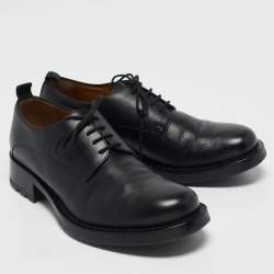 Valentino Black Leather Roman Stud Derby Size 43