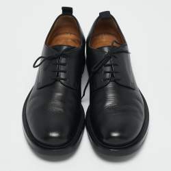 Valentino Black Leather Roman Stud Derby Size 43