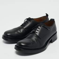 Valentino Black Leather Roman Stud Derby Size 43