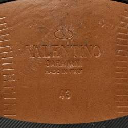 Valentino Black Leather Roman Stud Derby Size 43