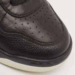 Pre Owned Valentino Black Leather One Stud Low Top Sneakers Size 43.5