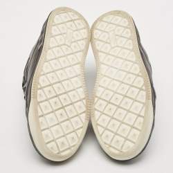 Pre Owned Valentino Black Leather One Stud Low Top Sneakers Size 43.5