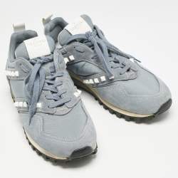 Valentino Blue Mesh and Suede Rockrunner Sneakers Size 40.5