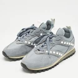 Valentino Blue Mesh and Suede Rockrunner Sneakers Size 40.5