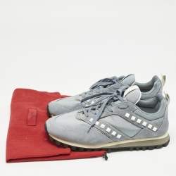 Valentino Blue Mesh and Suede Rockrunner Sneakers Size 40.5