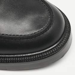 Valentino Black Leather VLogo Slip On Loafers Size 44