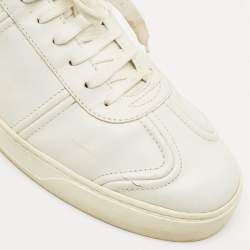 Pre Owned Valentino White Leather Upvillage Low Top sneakers Size 45