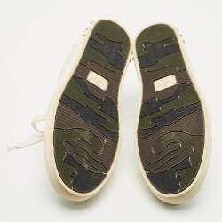 Pre Owned Valentino White Leather Upvillage Low Top sneakers Size 45