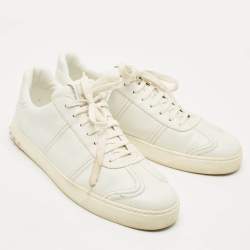 Pre Owned Valentino White Leather Upvillage Low Top sneakers Size 45