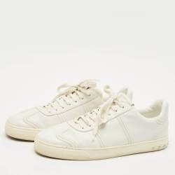 Pre Owned Valentino White Leather Upvillage Low Top sneakers Size 45