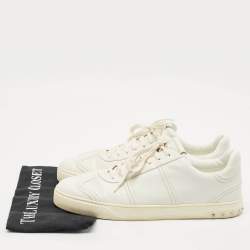 Pre Owned Valentino White Leather Upvillage Low Top sneakers Size 45