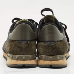 Pre Owned Valentino Multicolor Suede and Leather Rockrunner Sneakers Size 45