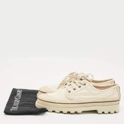 Pre Owned Valentino Beige Embroidered Fabric Low Top Sneakers Size 41