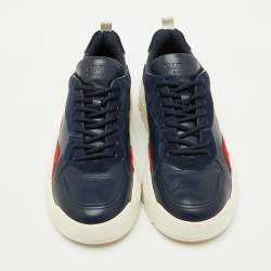 Pre Owned Valentino Blue/Red Suede and Leather Gumboy Low Top Sneakers Size 41
