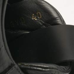 Pre Owned Valentino Black Leather, Canvas and Suede VL7N Low Top Sneakers Size 40