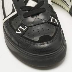 Pre Owned Valentino Black Leather, Canvas and Suede VL7N Low Top Sneakers Size 40