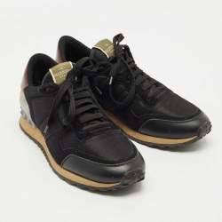 Pre Owned Valentino Tricolor Leather and Mesh Rockrunner Sneakers Size 42