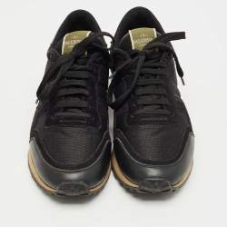 Pre Owned Valentino Tricolor Leather and Mesh Rockrunner Sneakers Size 42