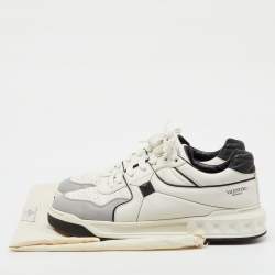 Pre Owned Valentino Tri Color Leather One Stud Low Top Sneakers Size 44