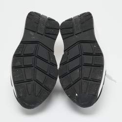 Pre Owned Valentino White/Black Canvas and Leather VL7N Low Top Sneakers Size 44.5