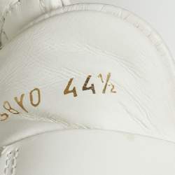 Pre Owned Valentino White/Black Canvas and Leather VL7N Low Top Sneakers Size 44.5