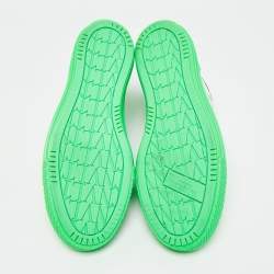 Pre Owned Valentino Giggies  Neon Green Patent Leather High Top Sneakers Size 41