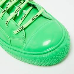 Pre Owned Valentino Giggies  Neon Green Patent Leather High Top Sneakers Size 41