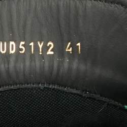 Pre Owned Valentino Giggies  Neon Green Patent Leather High Top Sneakers Size 41