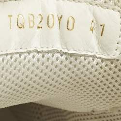 Pre Owned حذاء رياضي فالنتينو بونس جلد أبيض ألوان متناثرة بأربطة مقاس 41