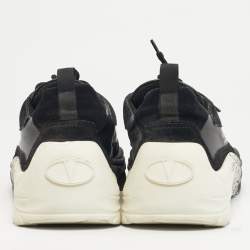 مملوكة مسبقًا حذاء رياضي فالنتينو VL7N جلد أسود، كانفاس وسويدي عنق منخفض مقاس 40