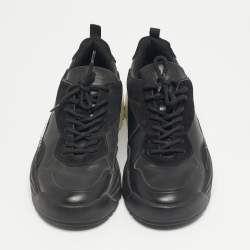 مملوكة مسبقًا حذاء رياضي فالنتينو VL7N جلد أسود، كانفاس وسويدي عنق منخفض مقاس 40