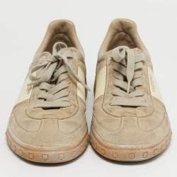 مملوكة مسبقًا Valentino Upvillage Size 40 Beige Leather and Suede Lace Up Sneakers