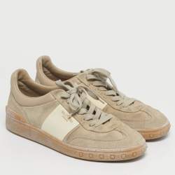 مملوكة مسبقًا Valentino Upvillage Size 40 Beige Leather and Suede Lace Up Sneakers