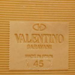 مملوكة مسبقًا Valentino Iconographe Size 45 Beige/Black Canvas and Leather Slip On Espadrille