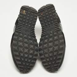 Pre Owned حذاء رياضي فالنتينو "روكرونر" بطراز منخفض من أعلى جلد و سويدي و كانفاس كاموفلاج أزرق و أخضر مقاس 43 