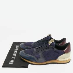 مملوكة مسبقًا Valentino Rockrunner Size 44 Multicolor Mesh and Suede Lace Up Sneakers