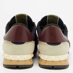 مملوكة مسبقًا Valentino Rockrunner Size 44 Multicolor Mesh and Suede Lace Up Sneakers