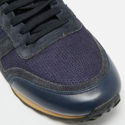 مملوكة مسبقًا Valentino Rockrunner Size 44 Multicolor Mesh and Suede Lace Up Sneakers