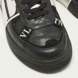 Pre Owned Valentino VL7N Size 42.5 Black Leather Low Top Sneakers