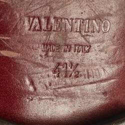 Pre Owned حذاء ديربي فالنتينو جلد أسود برباط مقاس 49.5