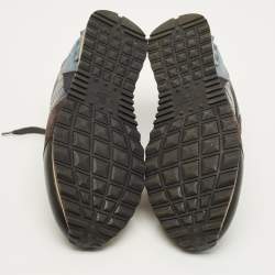 Pre Owned Valentino Rockrunner Size 44 Multicolor Leather and Suede Low Top Sneakers