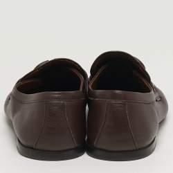 مملوكة مسبقًا Valentino VLogo Size 41 Brown Leather Signature Loafers